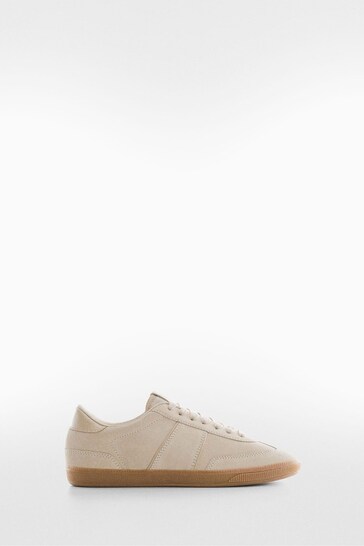 Mango Contrast Sole Leather Sport Trainers