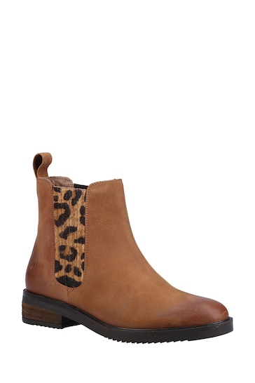 Hush Puppies Tan Brown Stella Slip-On Ankle Boots