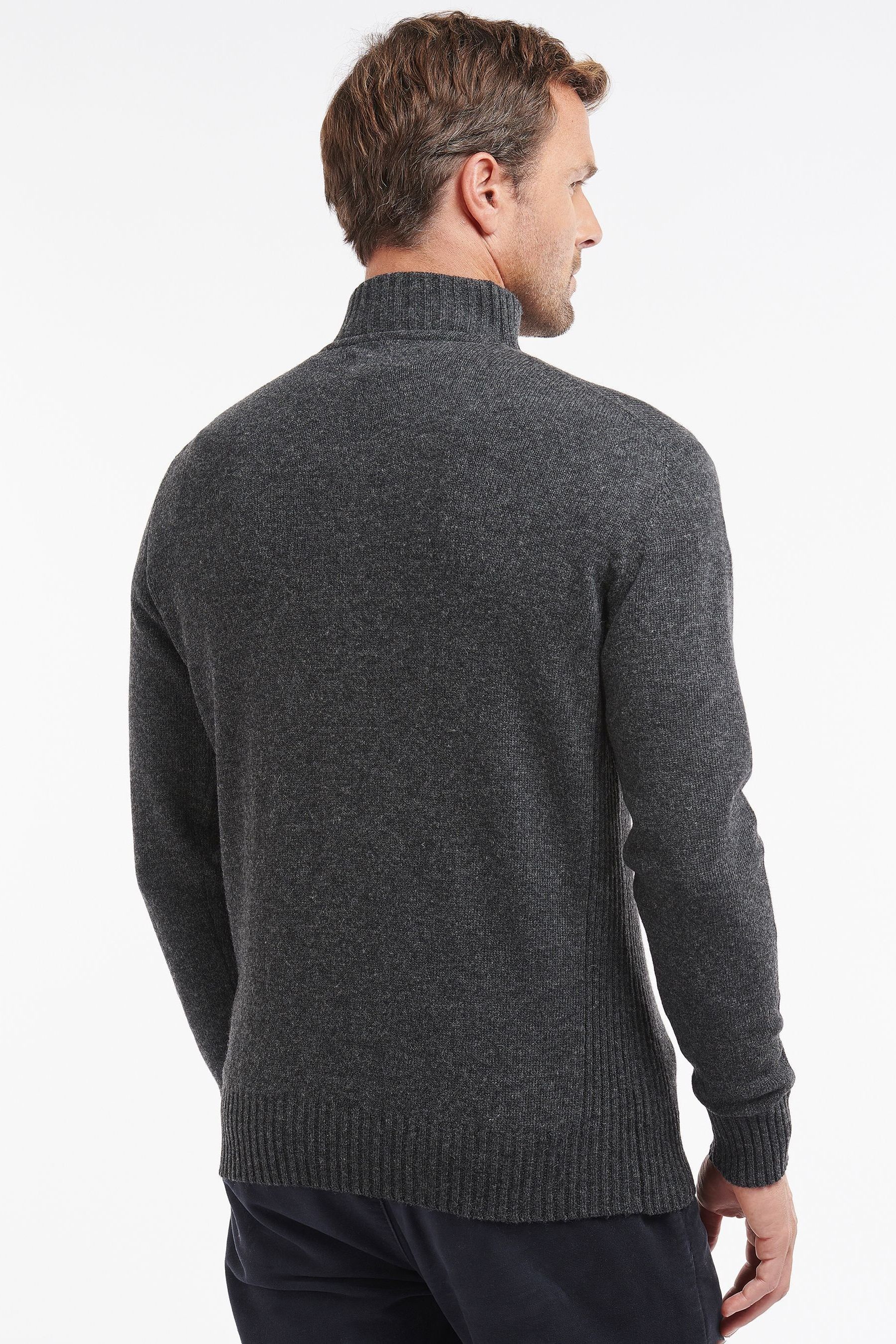 Barbour essential lambswool half zip jumper charcoal hotsell