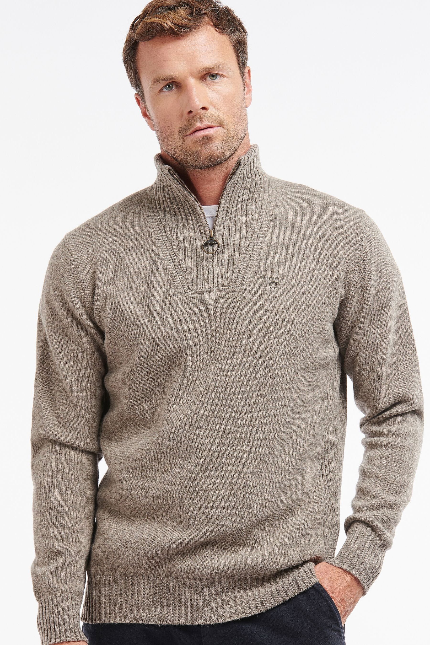 Buy Barbour Stone Lambswool Half Zip Jumper from Next Malta