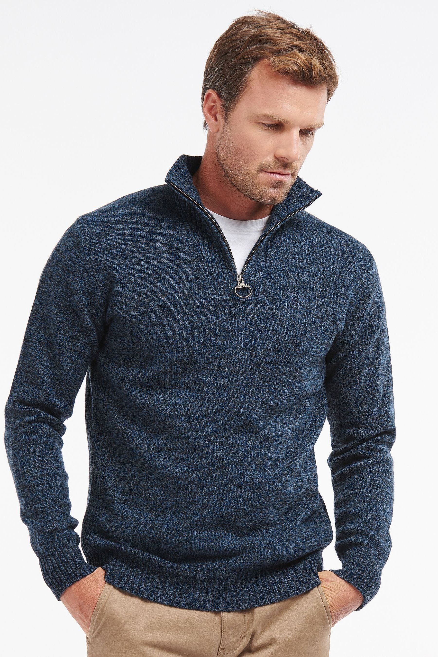 Buy Barbour Blue Lambswool Half Zip Jumper from Next Malta