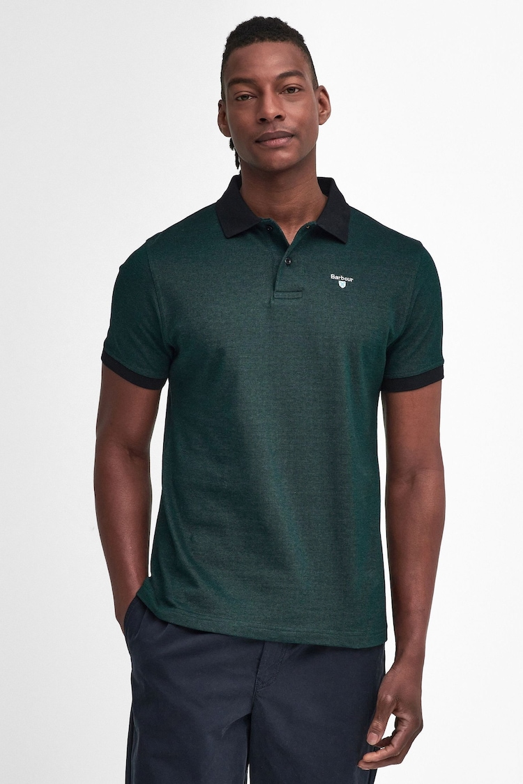 Barbour® Green Mens Sports Polo Shirt - Image 1 of 7