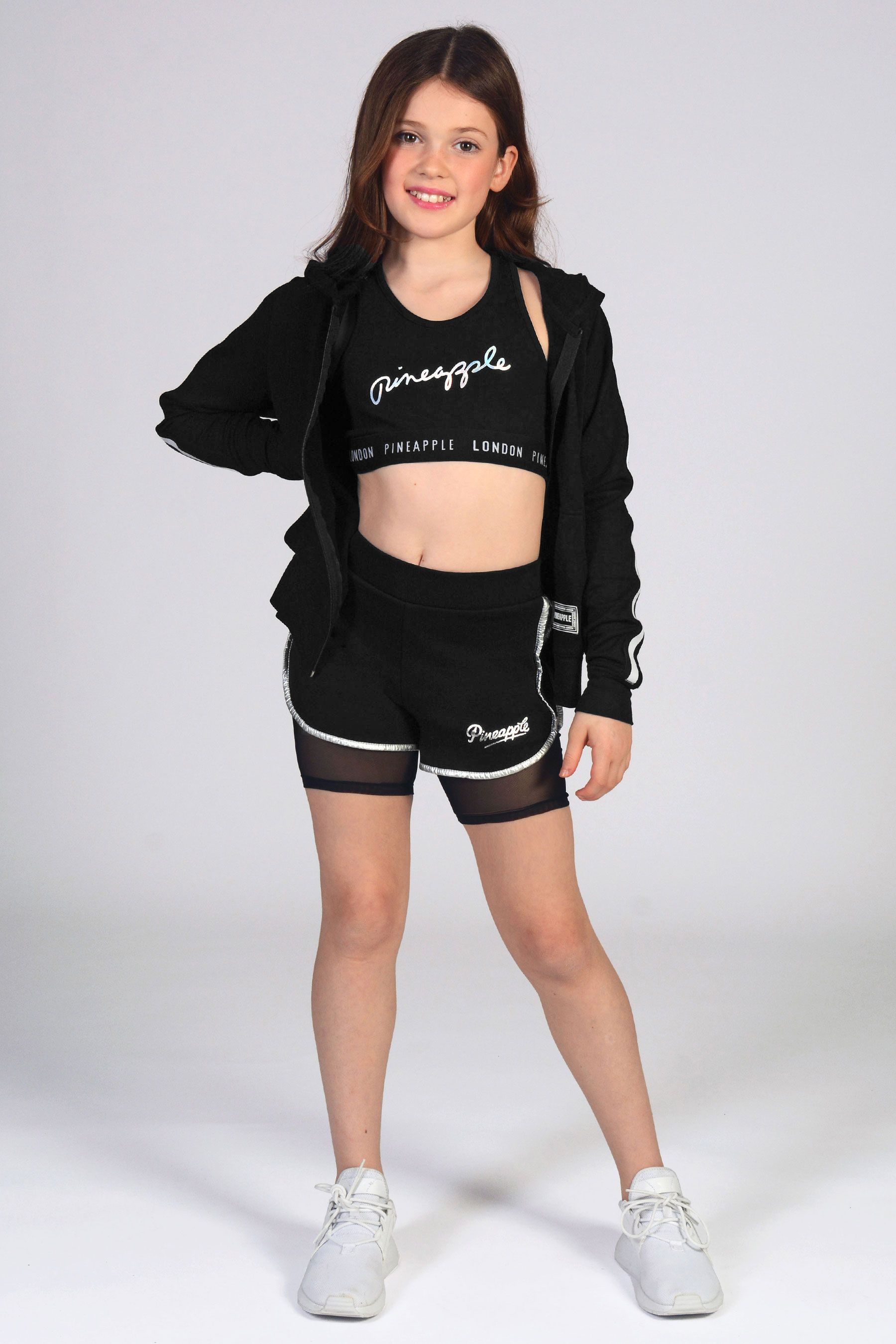 Girls black running shorts online
