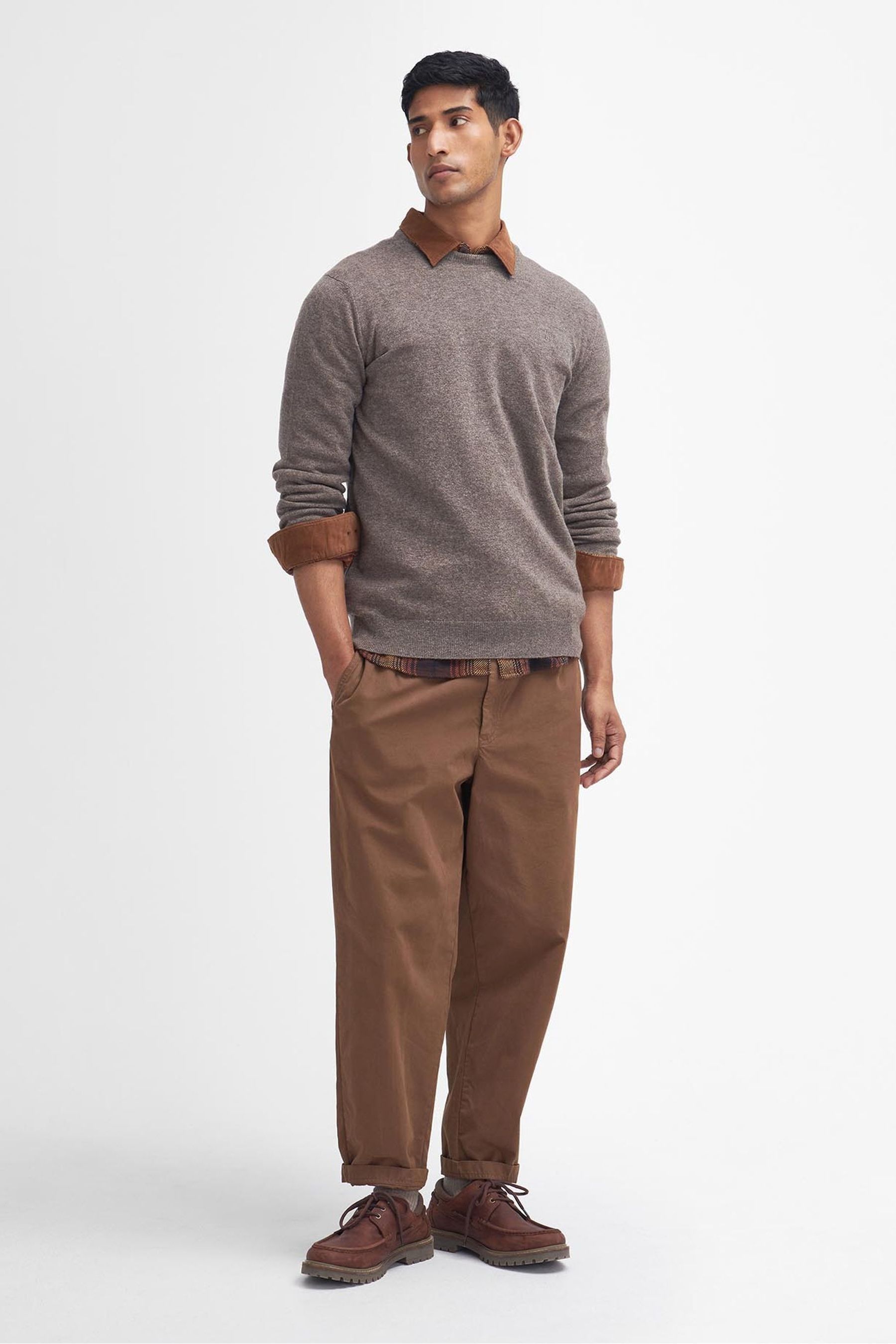 Buy Barbour Stone Lambswool Crew Neck Jumper from Next Belgium