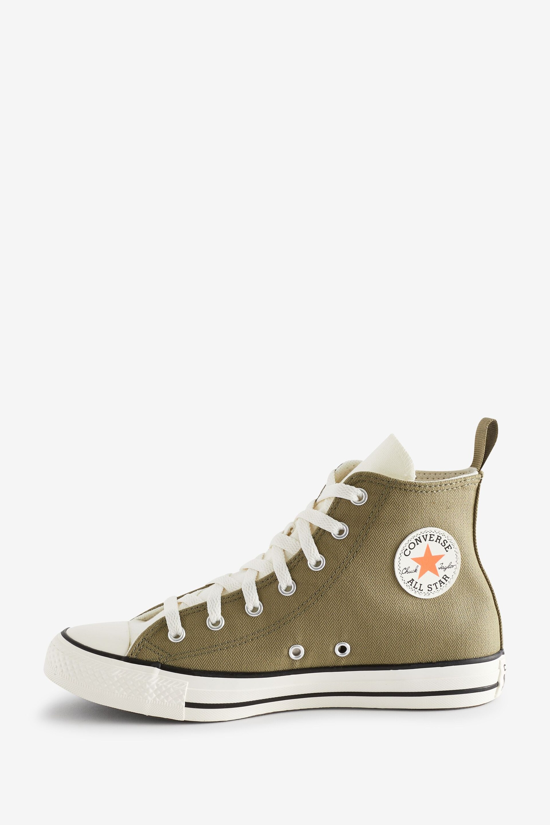 Converse Olive Green Chuck Taylor All Star High Top Youth Trainers - Image 2 of 9