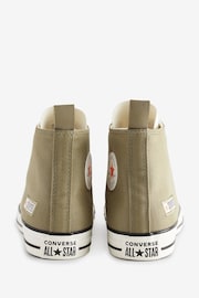 Converse Olive Green Chuck Taylor All Star High Top Youth Trainers - Image 4 of 9