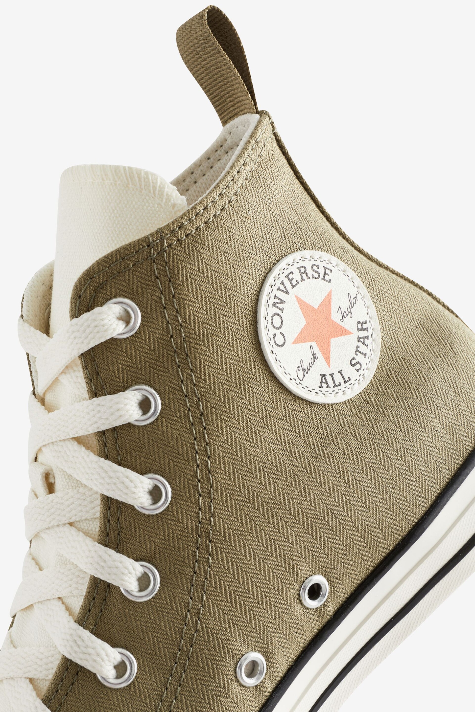 Converse Olive Green Chuck Taylor All Star High Top Youth Trainers - Image 8 of 9