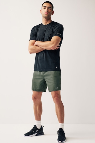 Khaki Green 7 Inch Active Gym Sports Shorts