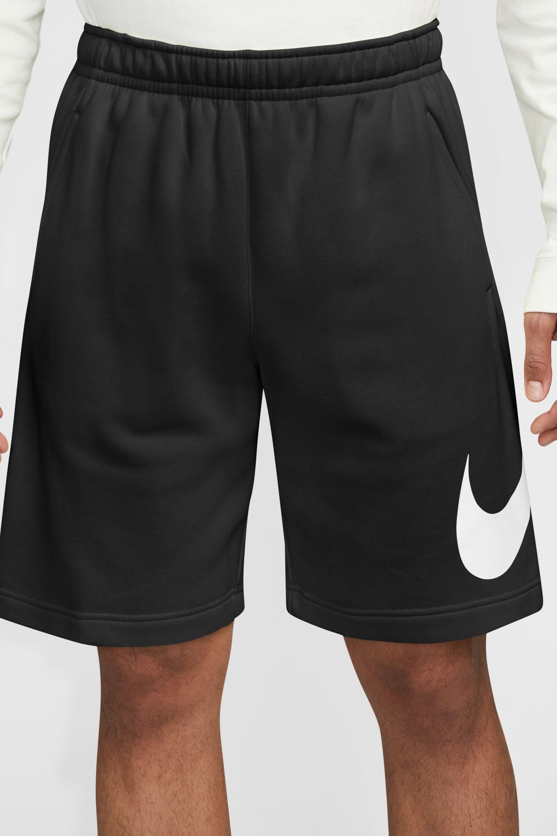 Buy Nike Black Club Fleece Swoosh Shorts from the Next UK online shop