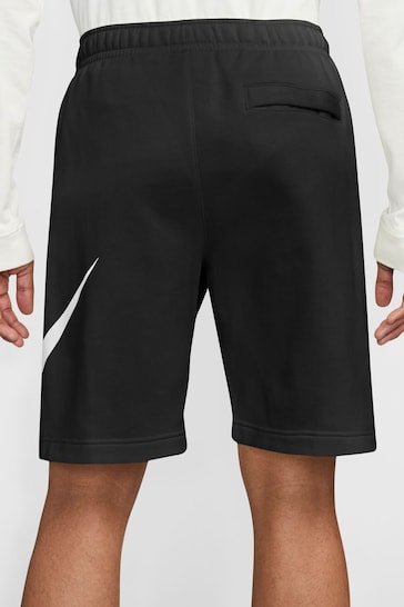 Nike Black Club Fleece Swoosh Shorts