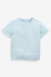 Light Blue Plain Sweat T-Shirt And Shorts Set (3mths-7yrs) - Image 4 of 8