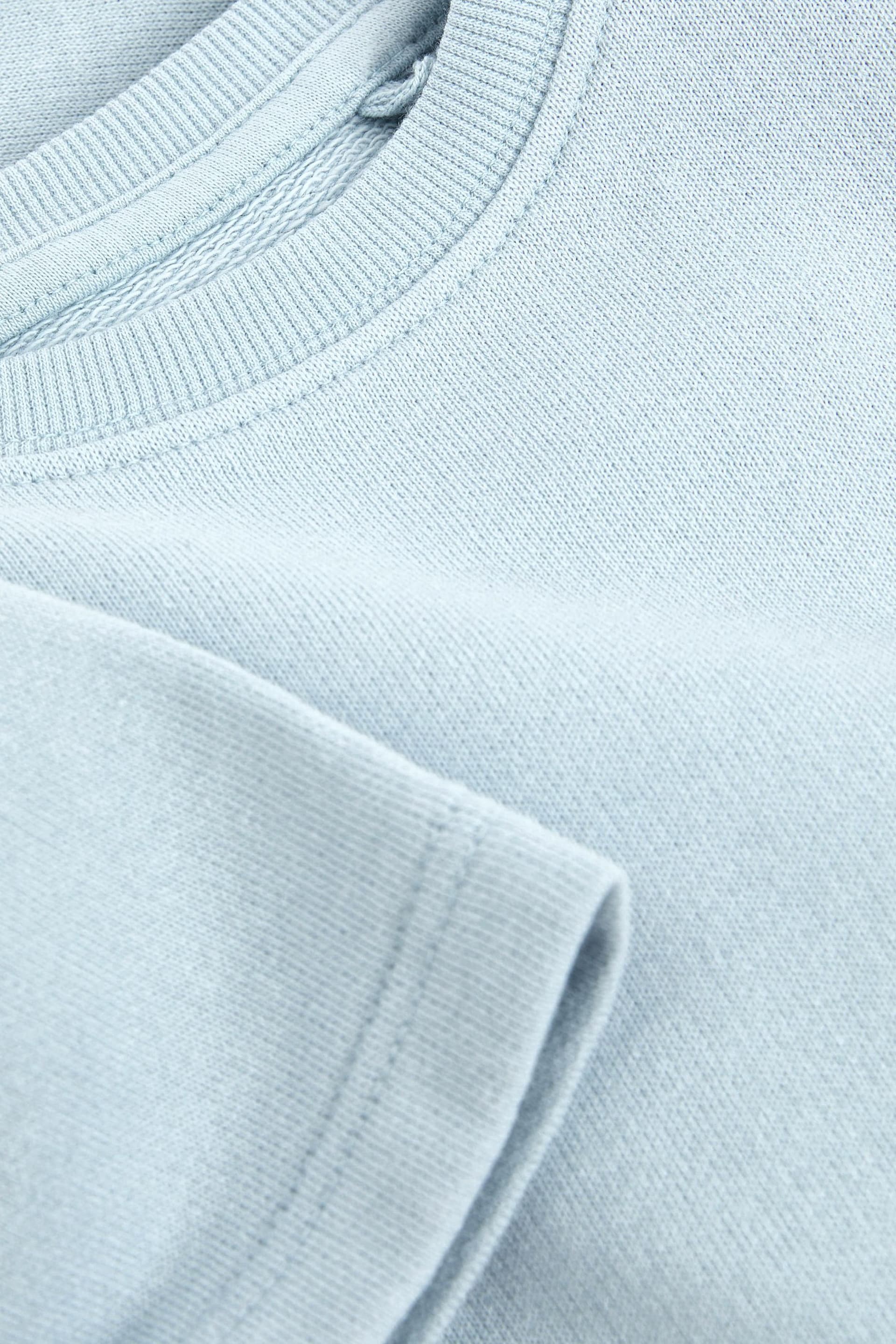 Light Blue Plain Sweat T-Shirt And Shorts Set (3mths-7yrs) - Image 8 of 8