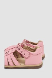 JoJo Maman Bébé Pink Pretty Leather Closed Toe Sandals - Image 5 of 6