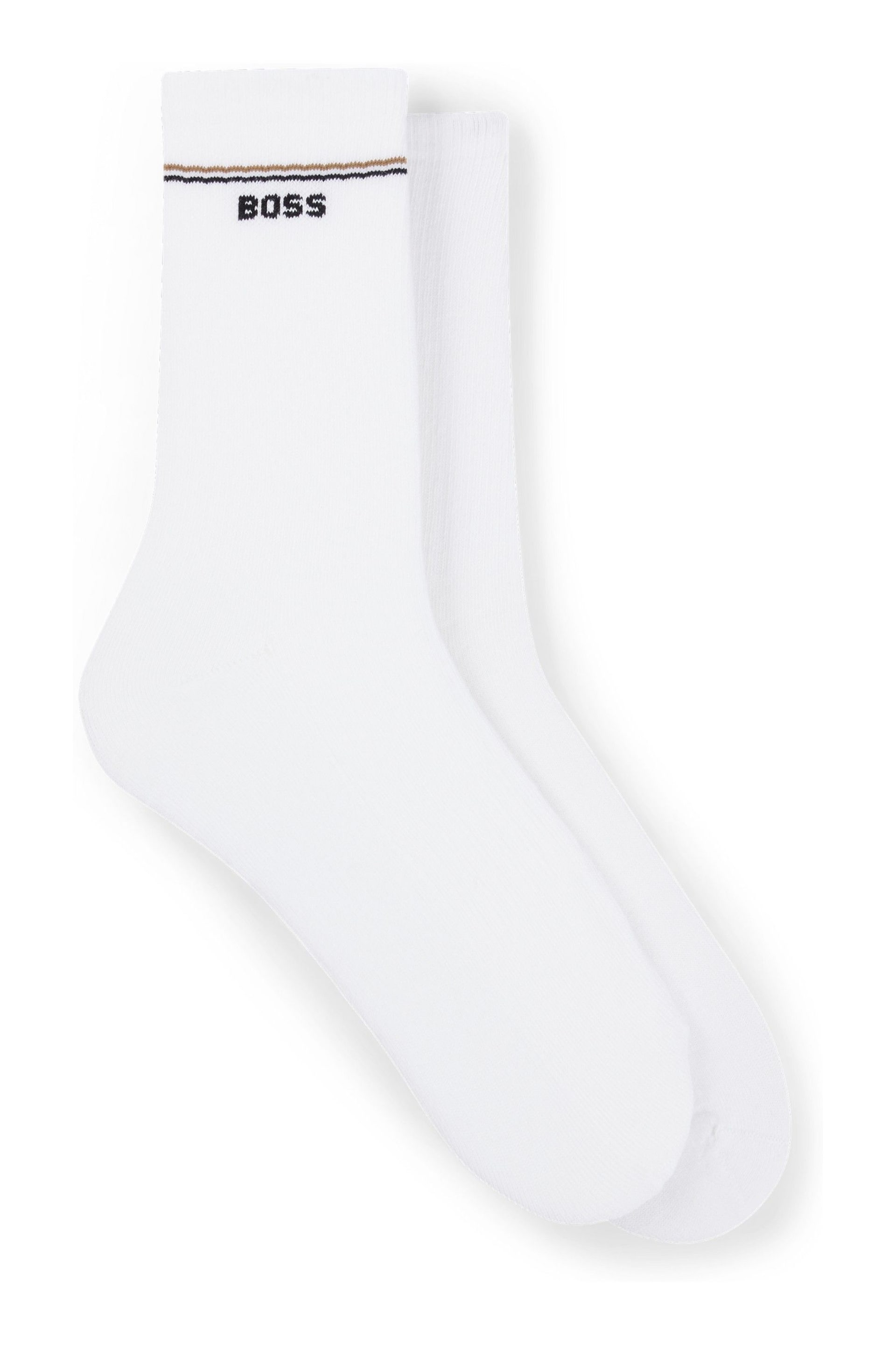 BOSS White Iconic Socks 2 Pack - Image 1 of 3