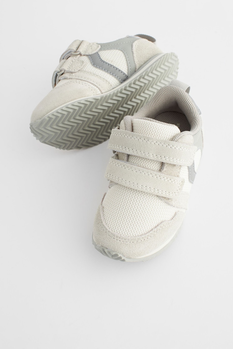 Neutral White Standard Fit (F) Double Strap Trainers - Image 4 of 4