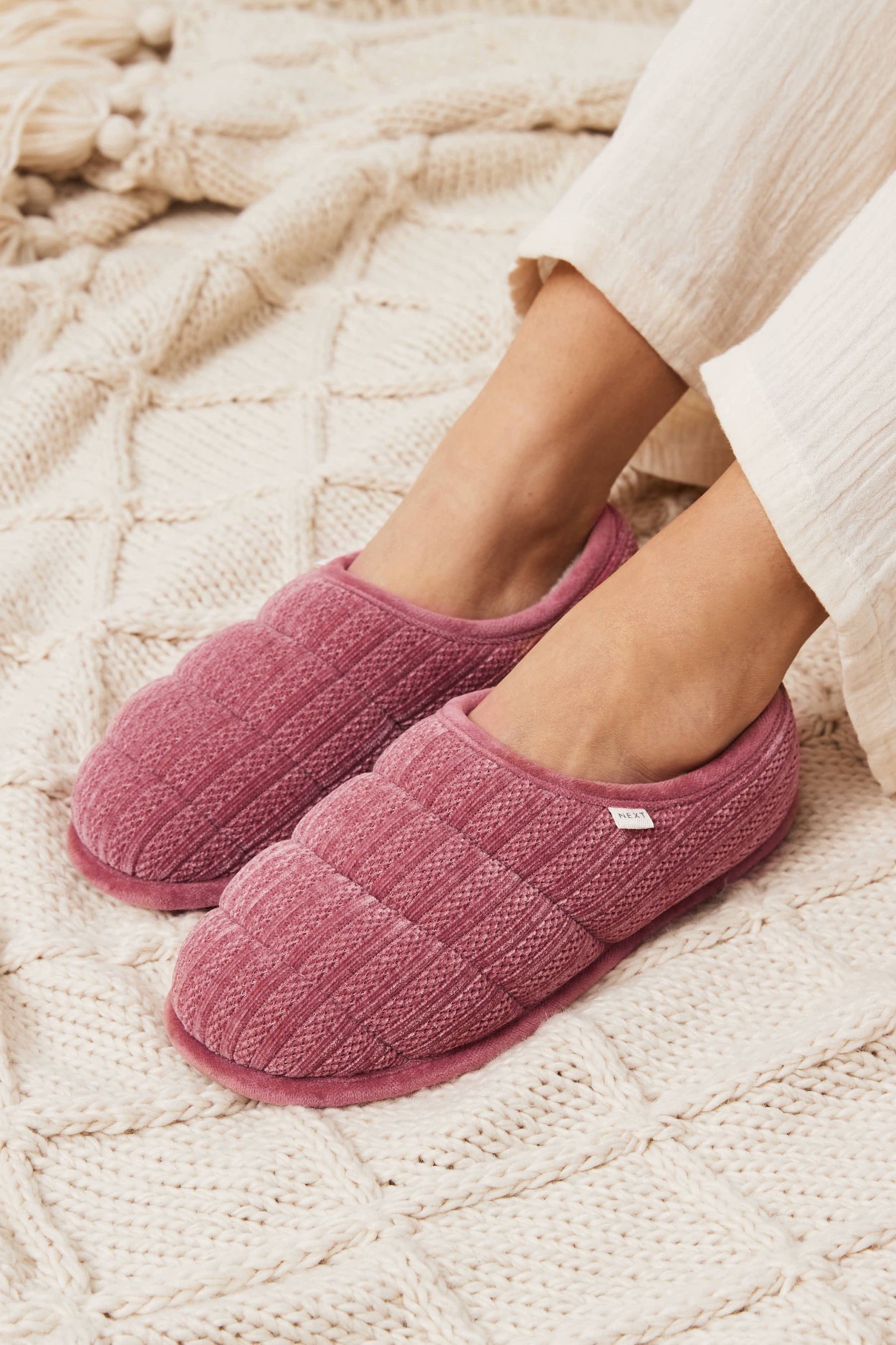 Next pink slippers discount