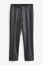 Grey Tailored Wool Blend Herringbone Suit Trousers - Image 4 of 8