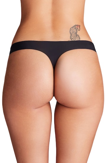 Under Armour Black No Show Pure Stretch Thongs 3 Pack