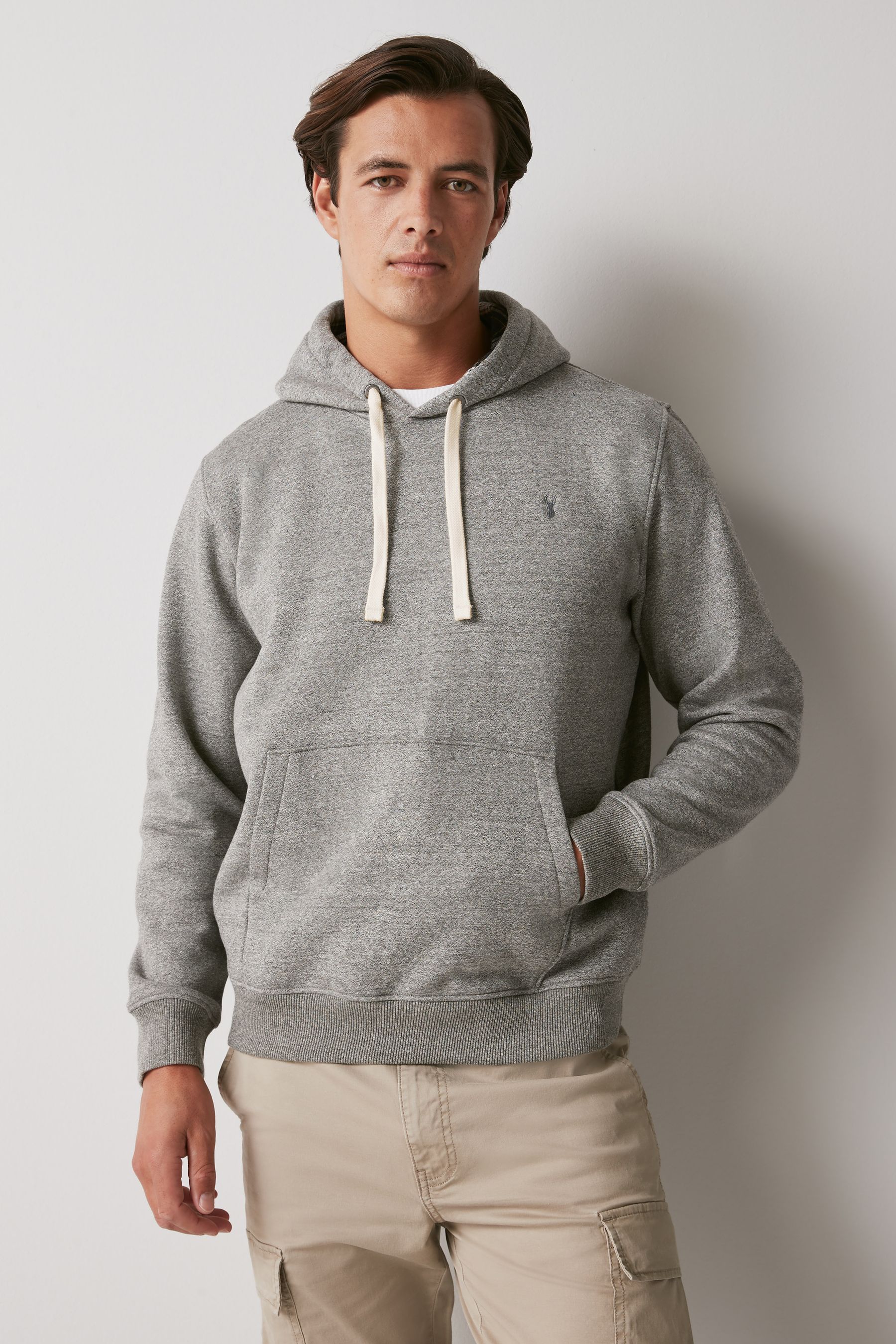 Buy Grey Check Cotton Jersey Lined Hoodie from the Next UK online shop