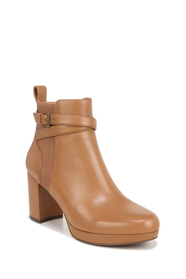 Vionic Leather Nella Ankle Brown Boots