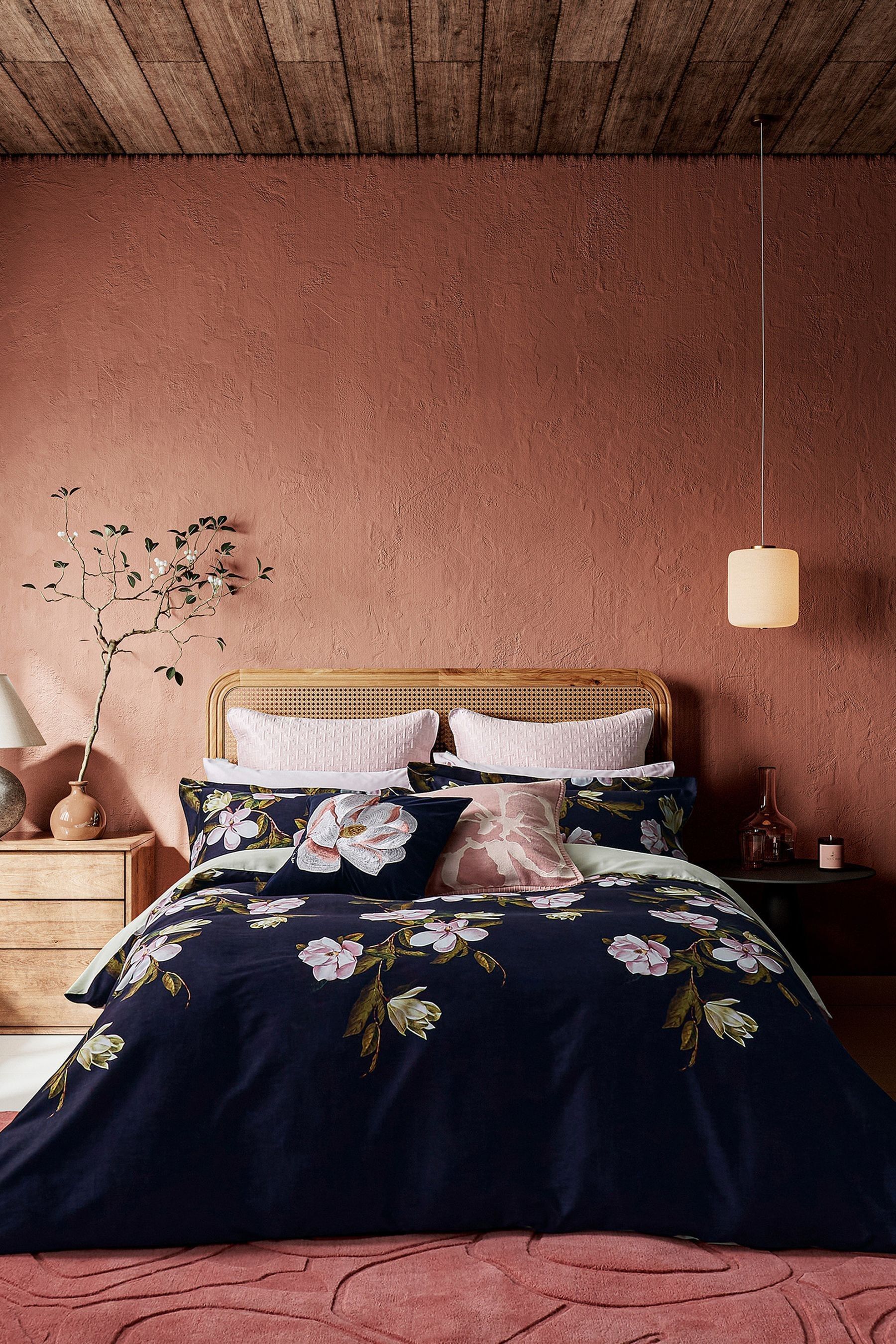 Ted Baker Blue Opal Floral 100 Cotton Cushion ONE Adult