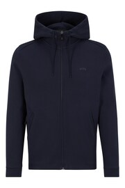 BOSS Blue Curved Layered Logo Tracksuit Zip Throught Hoodie - Image 5 of 5