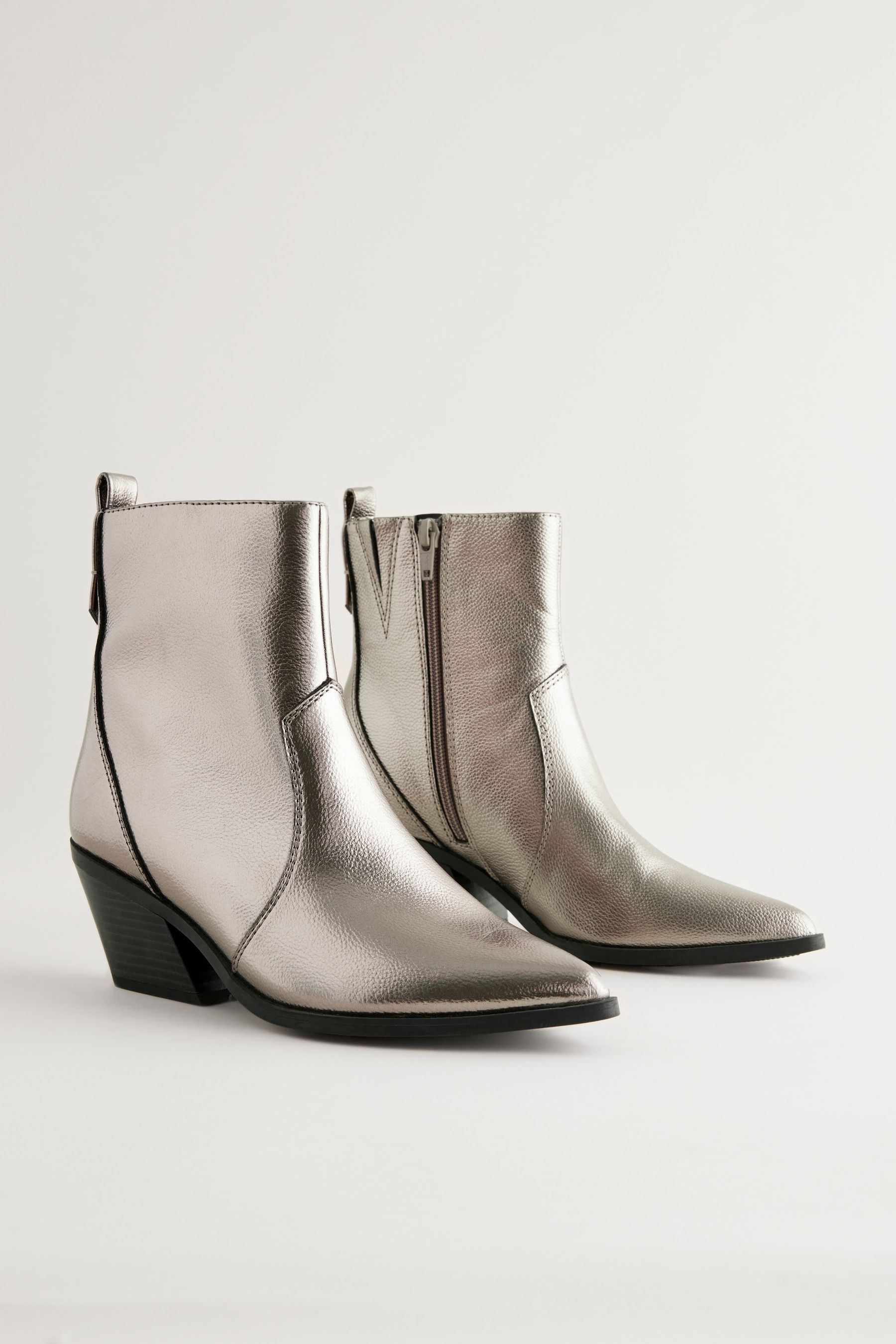 Buy Metallic Standard Wide Fit Forever Comfort Cowboy Western Ankle Boots from the Next UK online shop