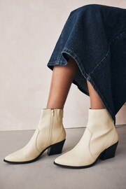 Bone Regular/Wide Fit Forever Comfort® Cowboy Western Ankle Boots - Image 1 of 6