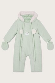 Monsoon Green Bear Pramsuit - Image 1 of 3