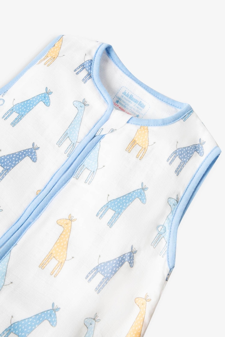 JoJo Maman Bébé Blue Giraffe 1 Tog Toddler Muslin Sleeping Bag - Image 2 of 2