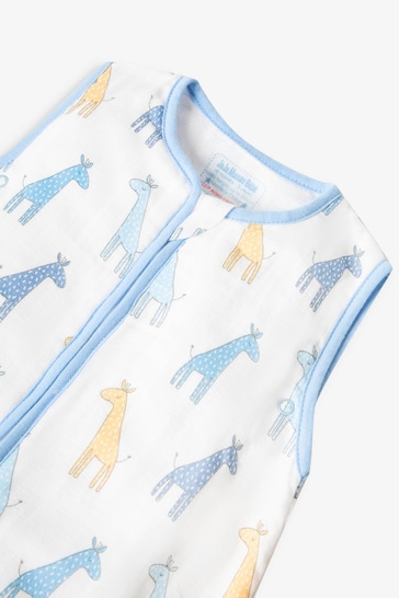 JoJo Maman Bébé Blue Giraffe 1 Tog Toddler Muslin Sleeping Bag
