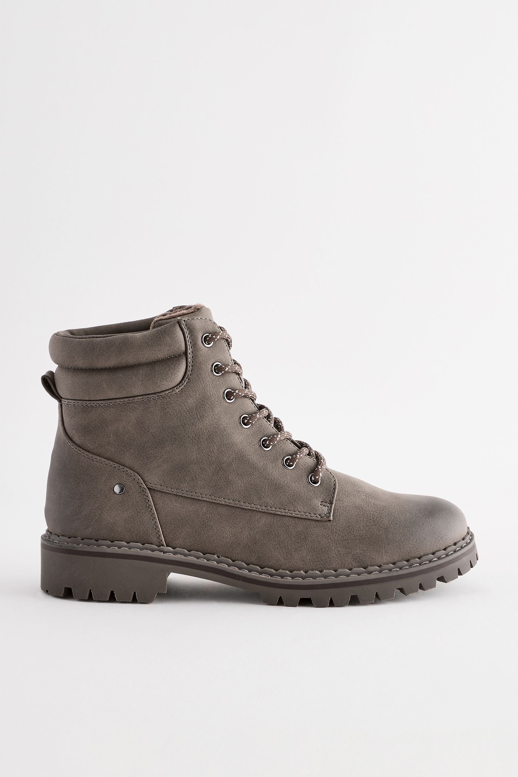 Grey lace up ankle boots top