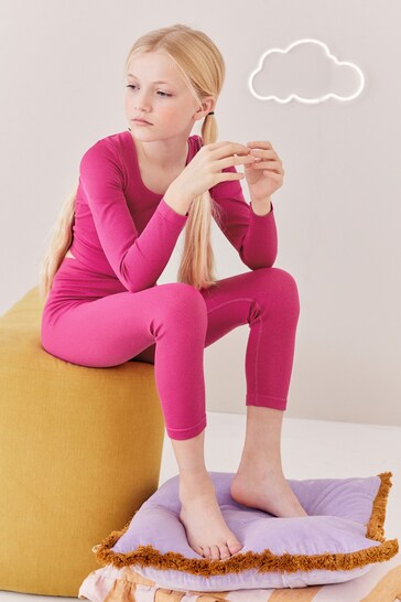 Fuchsia Pink Long Free Top and Leggings Set (7-16yrs)