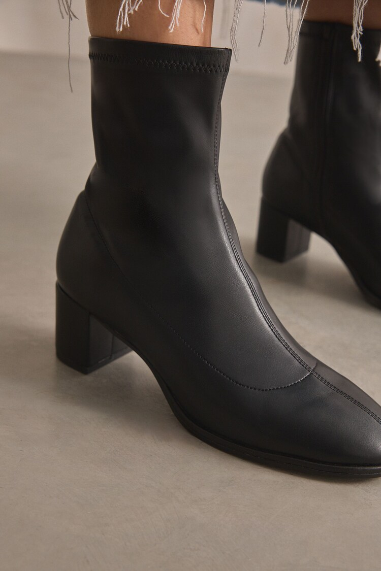 Black Regular/Wide Fit Forever Comfort® Ankle Sock Boots - Image 5 of 11