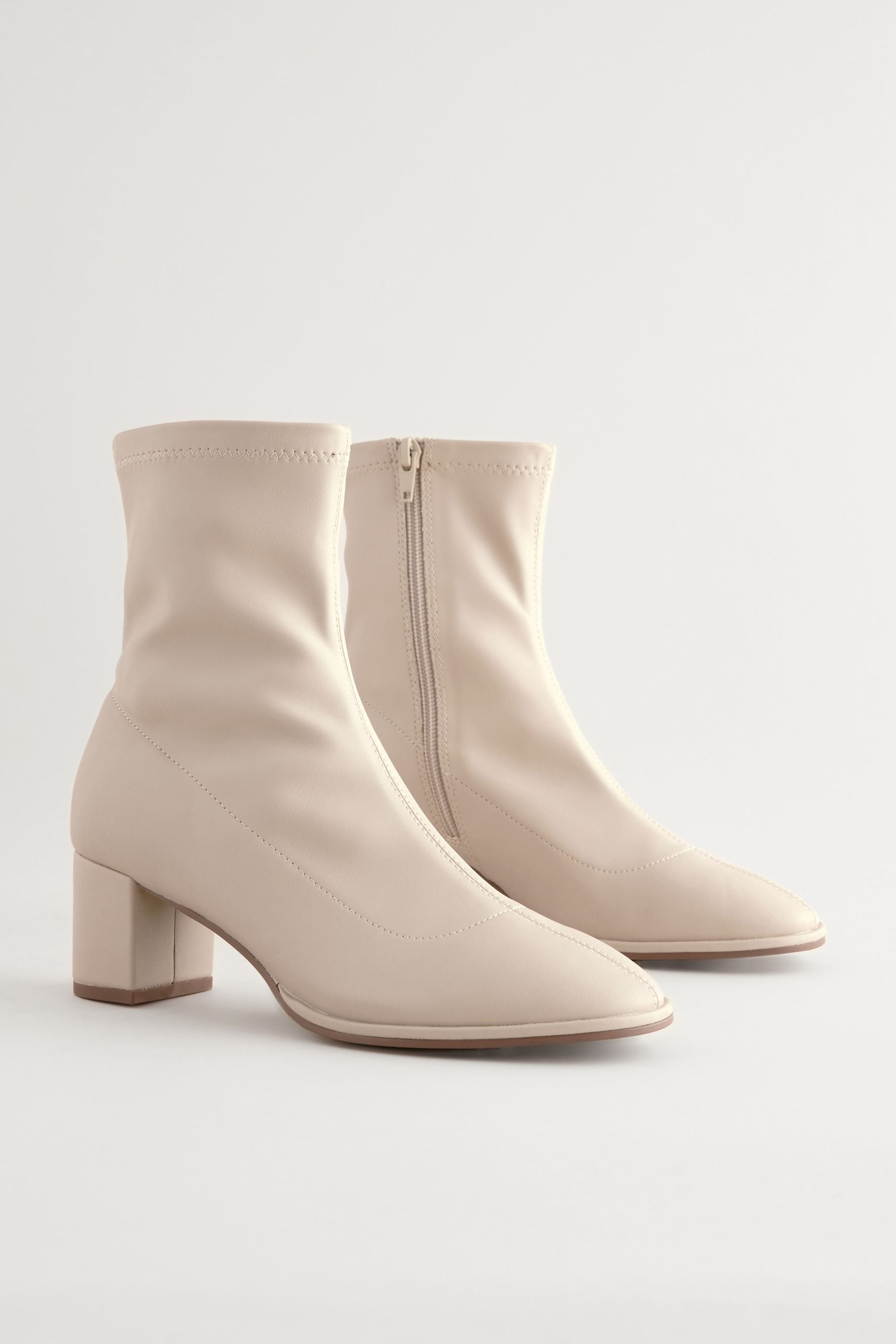 Beige ankle sock boots outlet