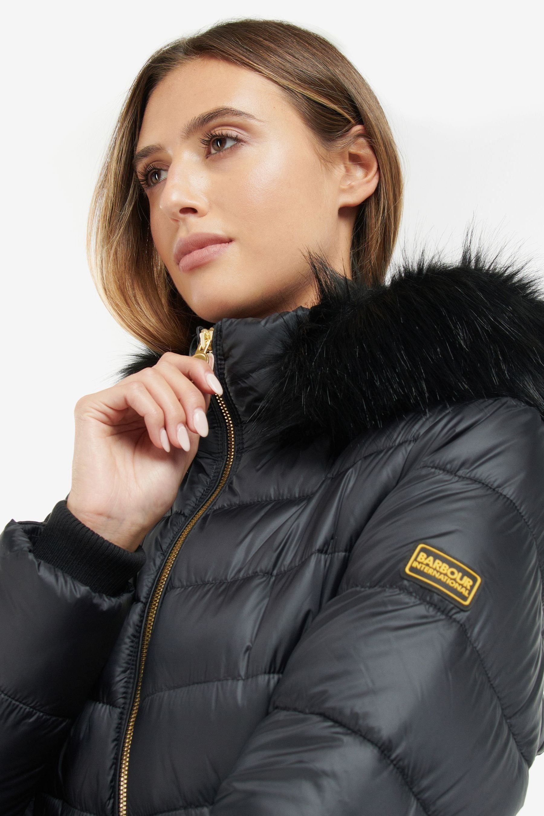 Buy Barbour International Island Quilted Black Jacket from Next United Arab Emirates