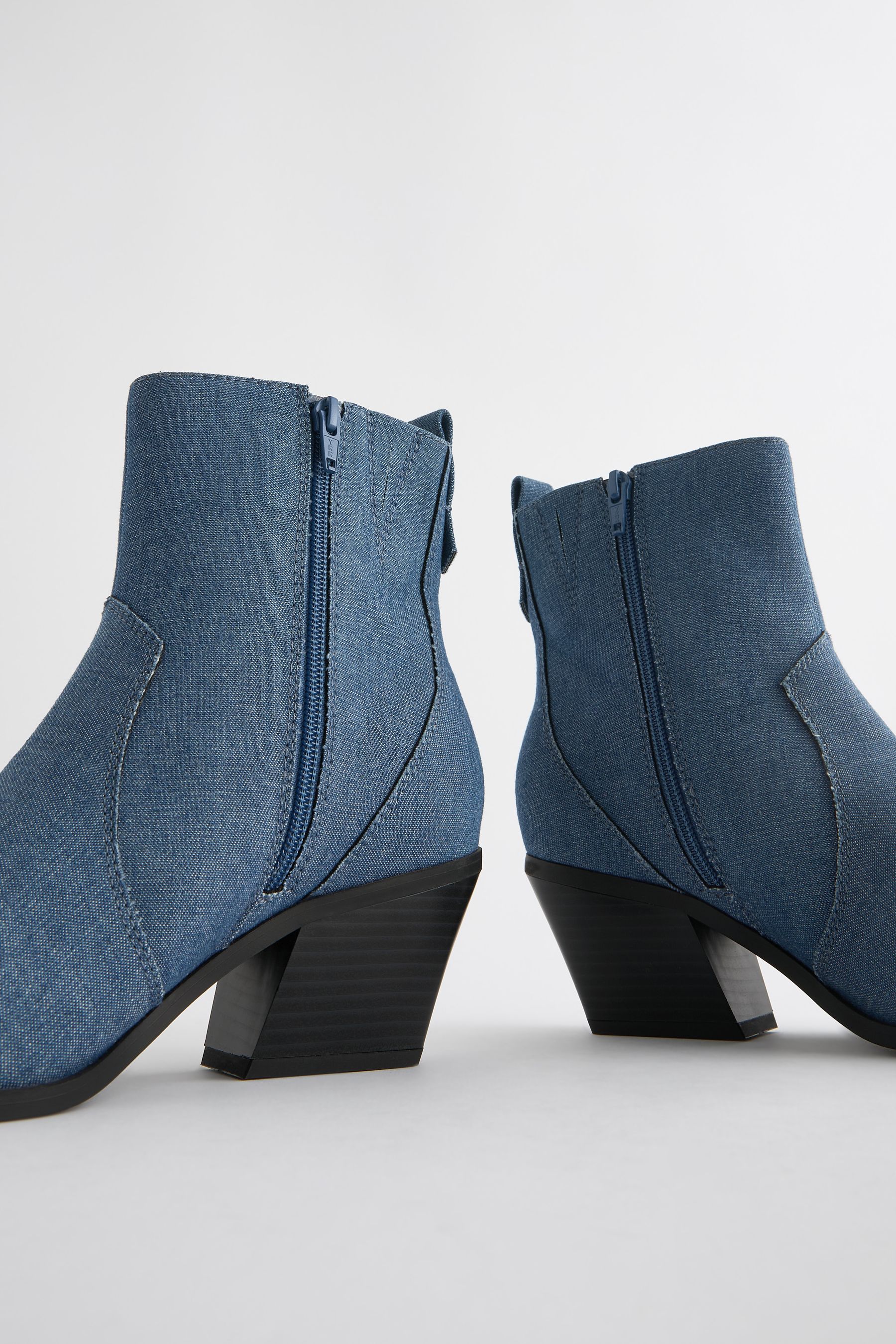 Denim Standard Wide Fit Forever Comfort Cowboy Western Ankle Boots
