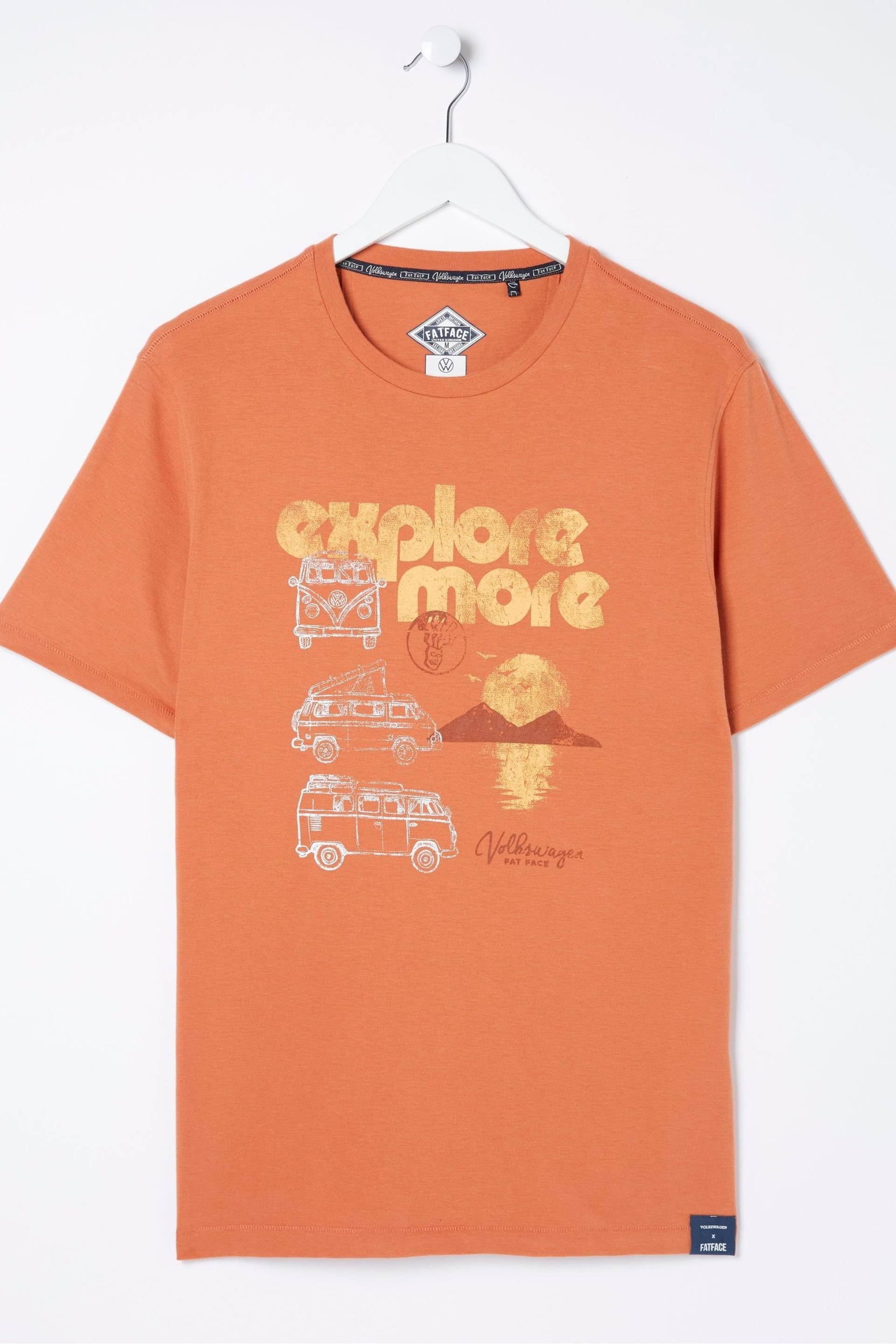 FatFace Orange VW Explore More T-Shirt - Image 5 of 5
