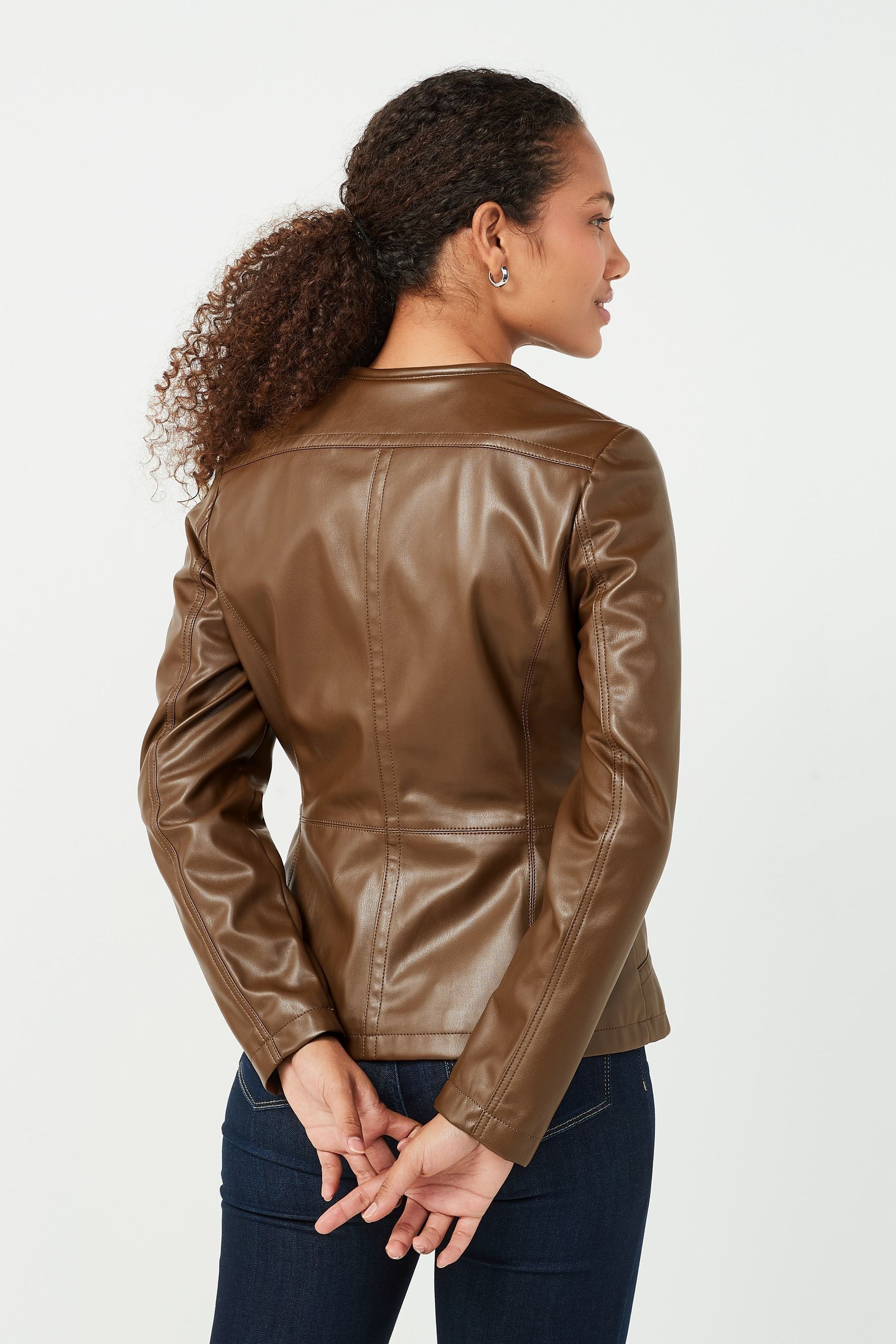 Collarless zip jacket hotsell