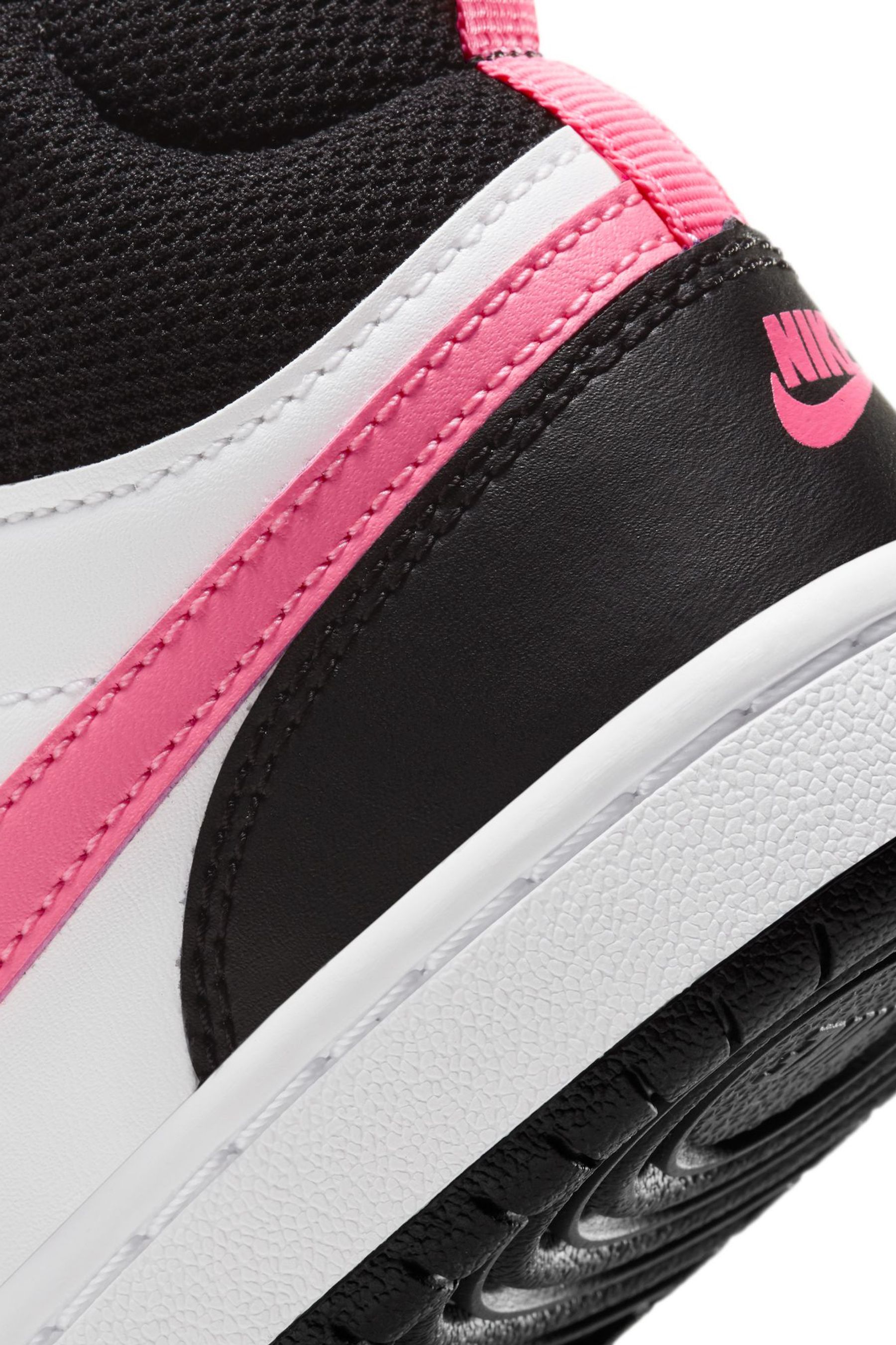 Buy Nike White Black Pink Junior Court Borough Mid Trainers from the Next UK online shop