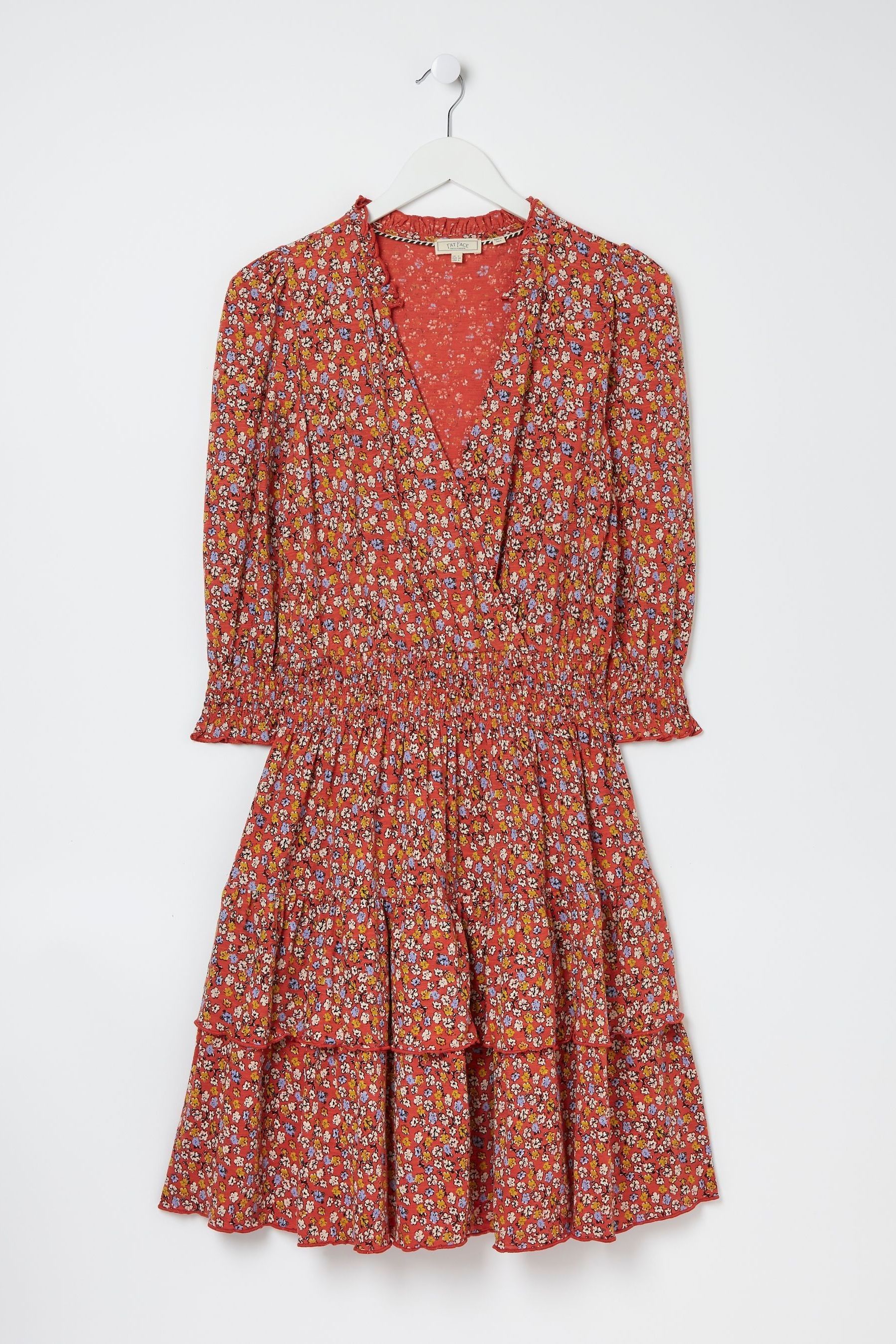 Buy FatFace Red Gradient Floral Jersey Dress from Next Luxembourg