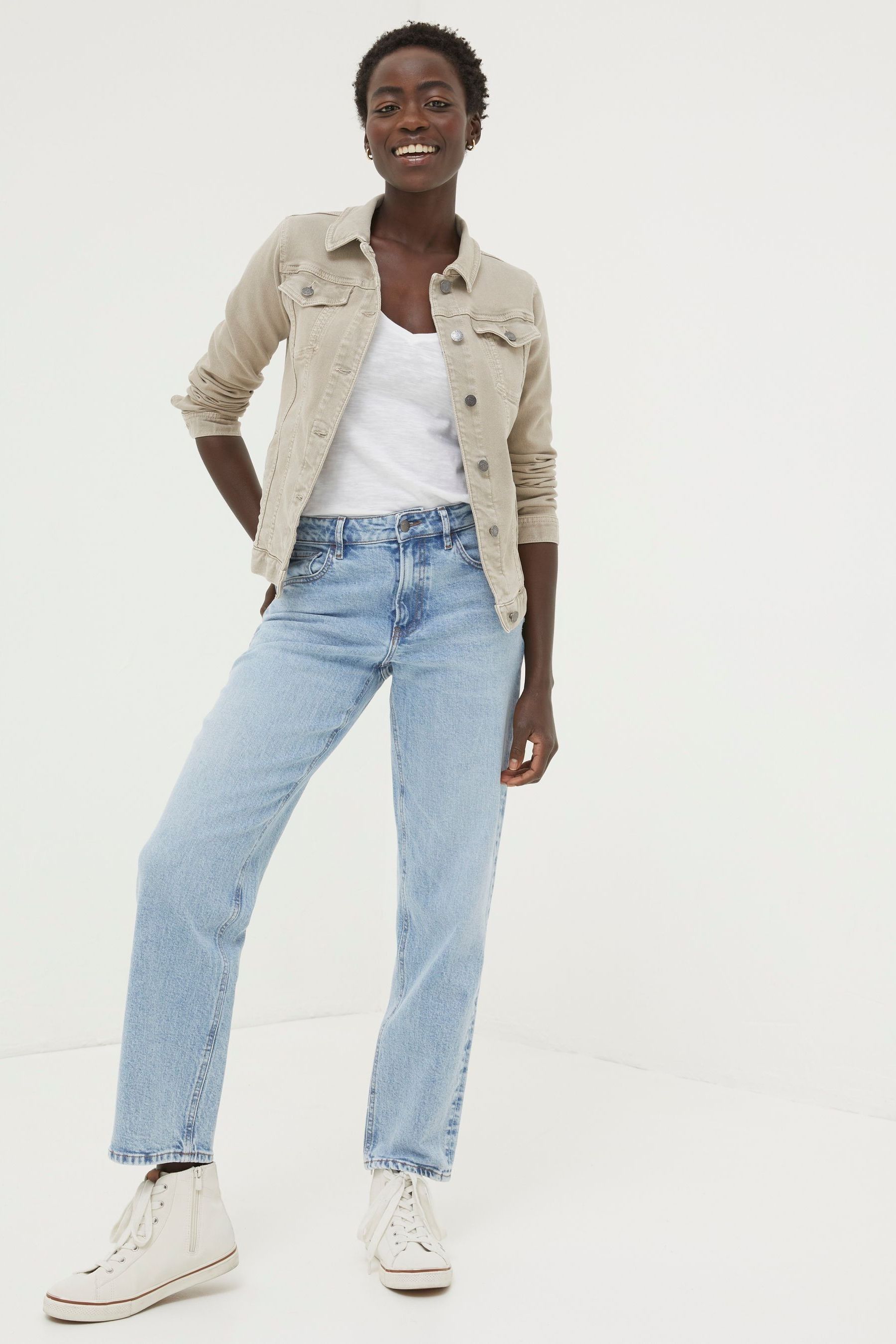 Fat face white denim jacket online