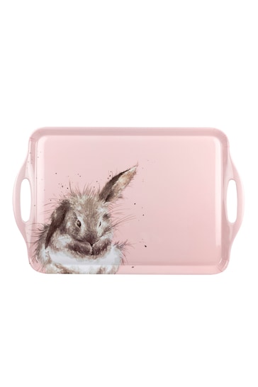 Royal Worceser Wrendale Pink Bunny Large Handled Tray