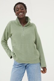 FatFace Green Half Neck Sweatshirt - Image 1 of 4