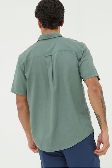 FatFace Green Bugle Linen Cotton Shirt