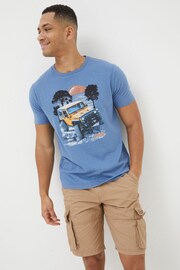 FatFace Blue Jeep Photo T-Shirt - Image 1 of 4