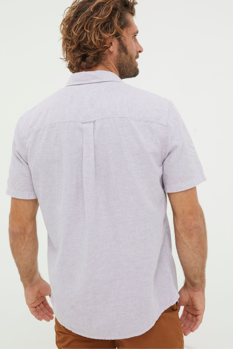 FatFace Bugle Purple Micro Stripe Shirt - Image 2 of 5