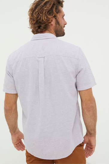 FatFace Purple Bugle Micro Stripe Shirt