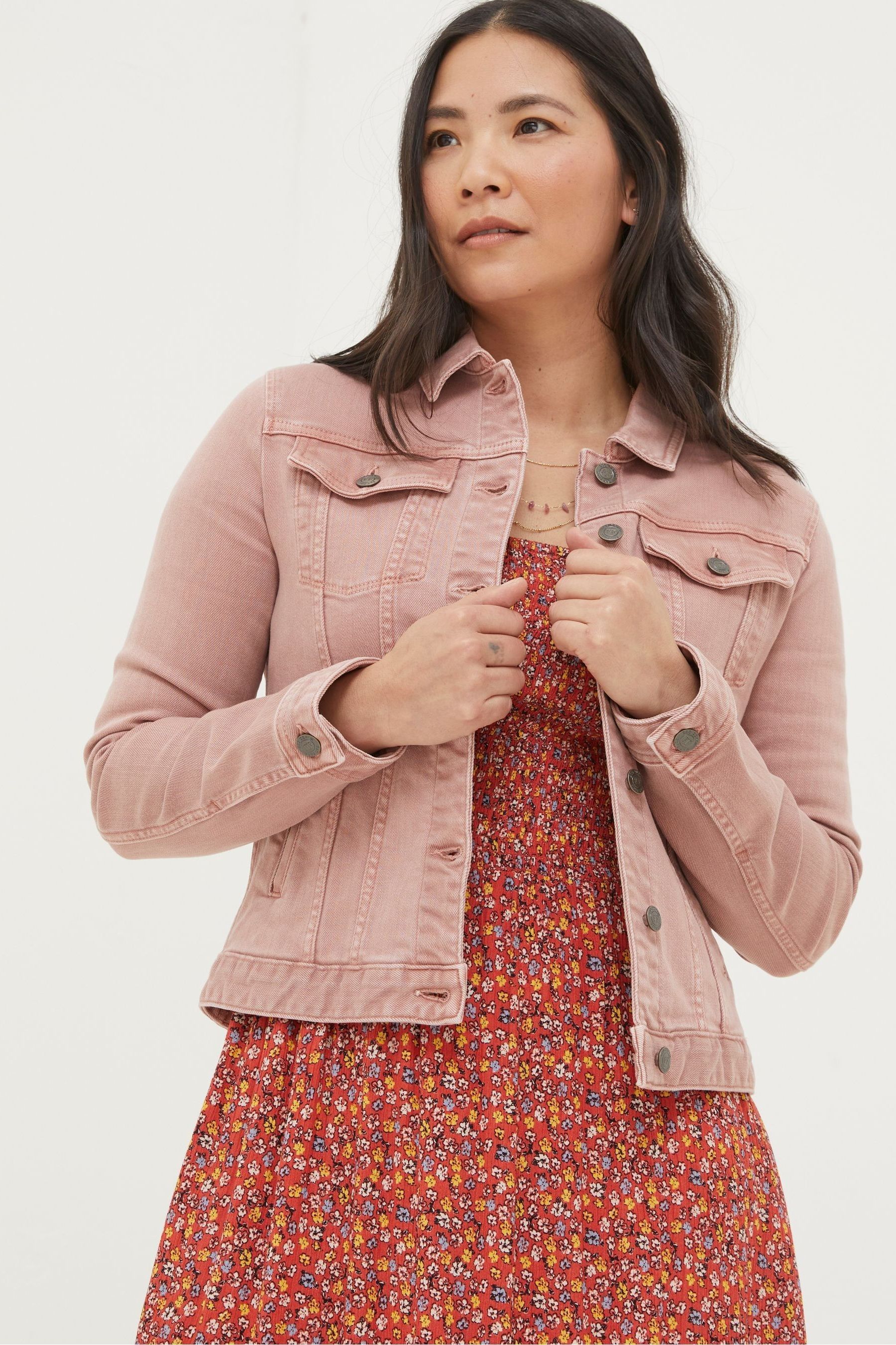 FatFace Tasha Pink Denim Jacket