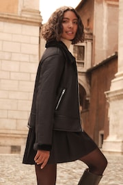 Friends Like These Black Bonded Aviator Style Jacket - Image 1 of 5